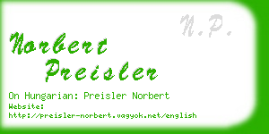 norbert preisler business card